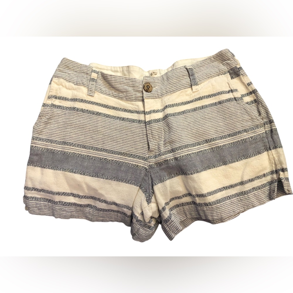 Artisan NY Striped Navy Blue and Cream Women's Shorts